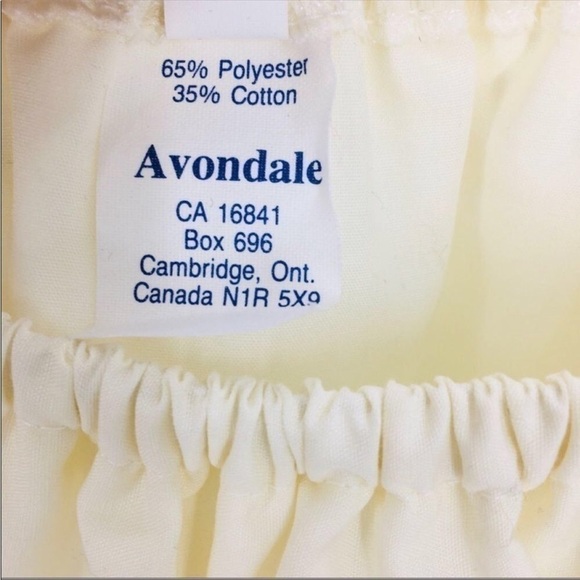 4/$45 AVONDALE Vintage Cream Yellow Off Shoulder Peasant Top Medium NWT - Picture 7 of 8